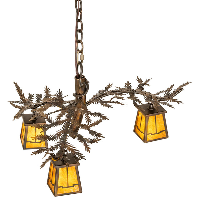Meyda Tiffany 257933 Three Light Chandelier, Dark Burnished Antique Copper