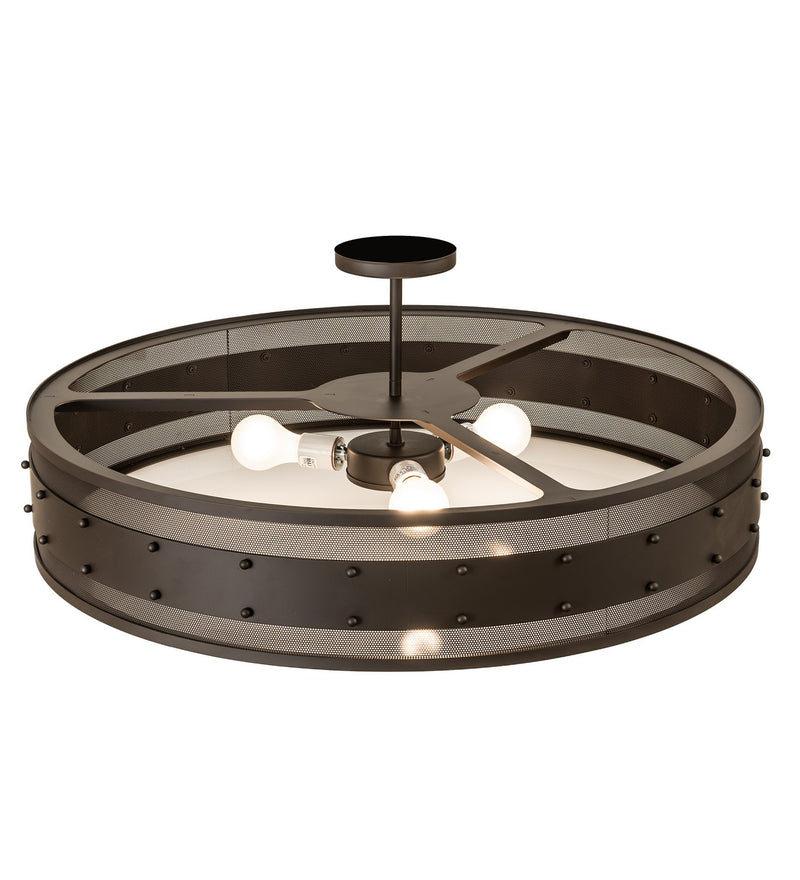 Meyda Tiffany 258294 Three Light Semi-Flushmount, Oil Rubbed Bronze