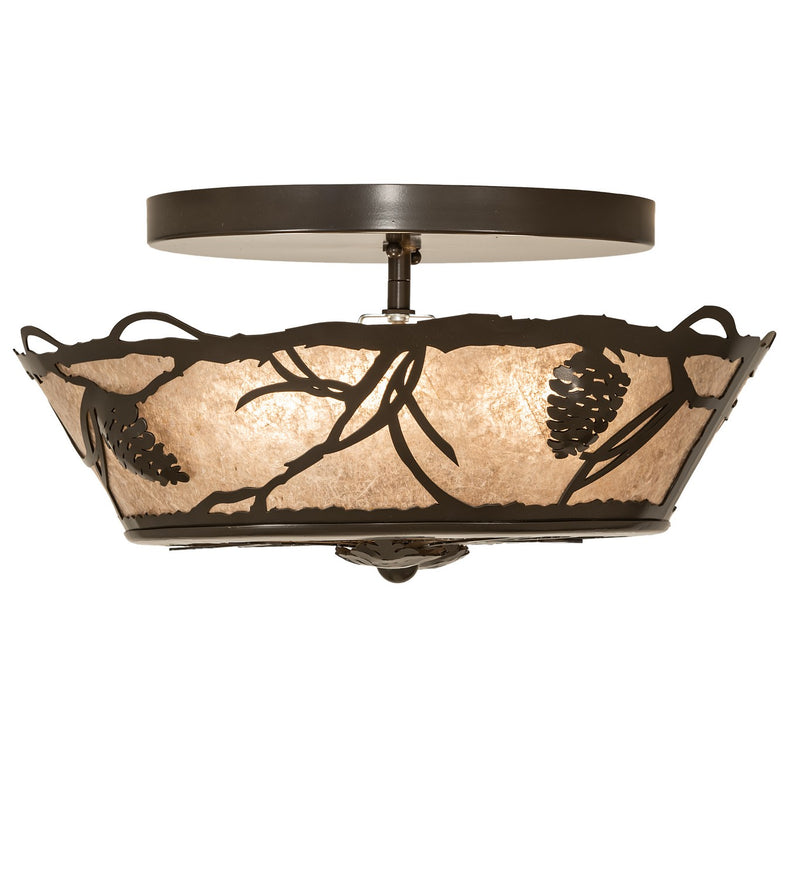 Meyda Tiffany 258940 Three Light Flushmount, Timeless Bronze