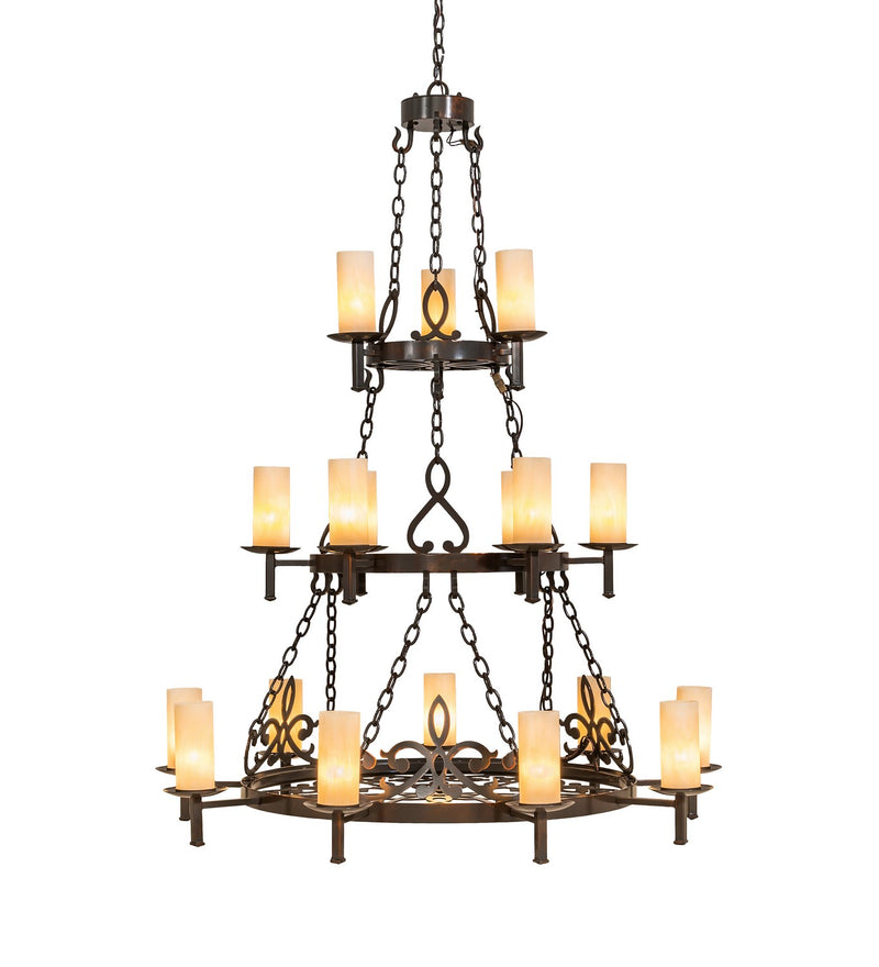 Meyda Tiffany 259251 18 Light Chandelier, Old Copper Pot