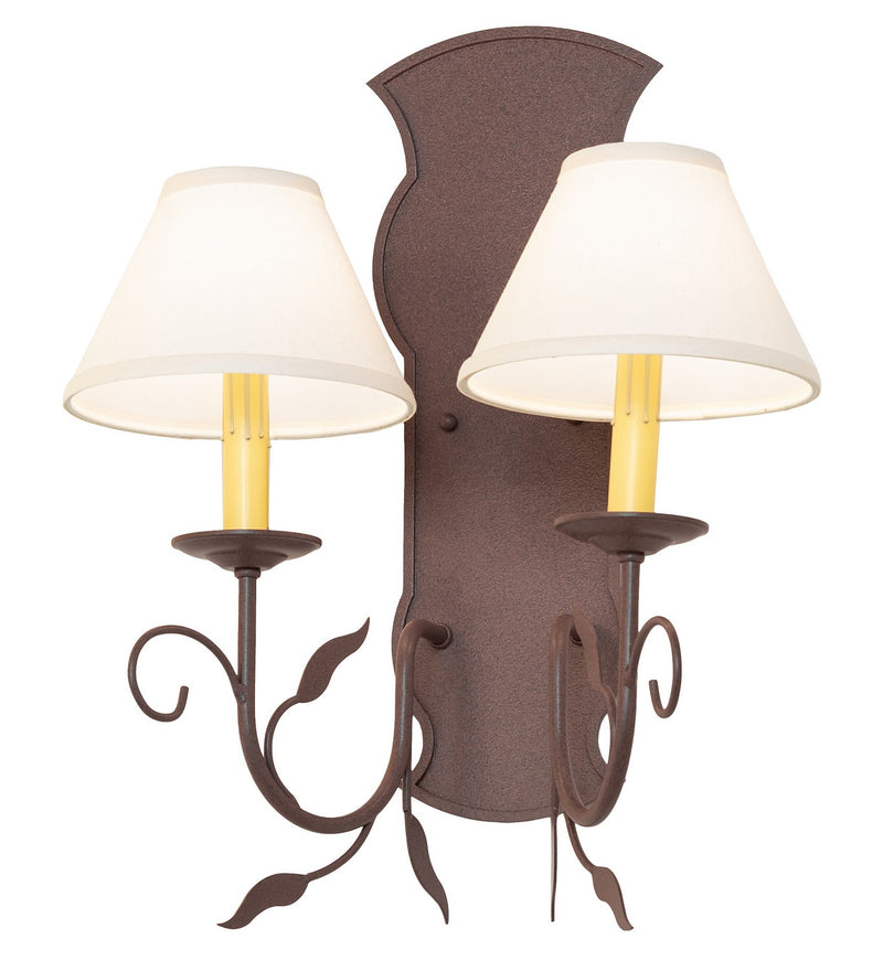 Meyda Tiffany 259749 Two Light Wall Sconce, Rust