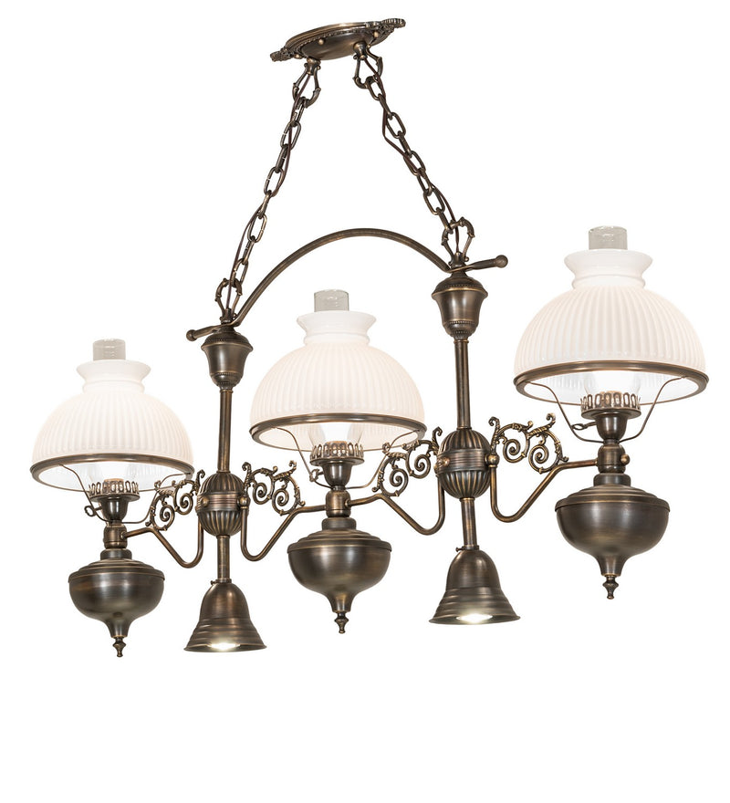 Meyda Tiffany 259845 Six Light Island Pendant, Antique Craftsman Brown