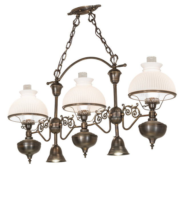 Meyda Tiffany 259845 Six Light Island Pendant, Antique Craftsman Brown