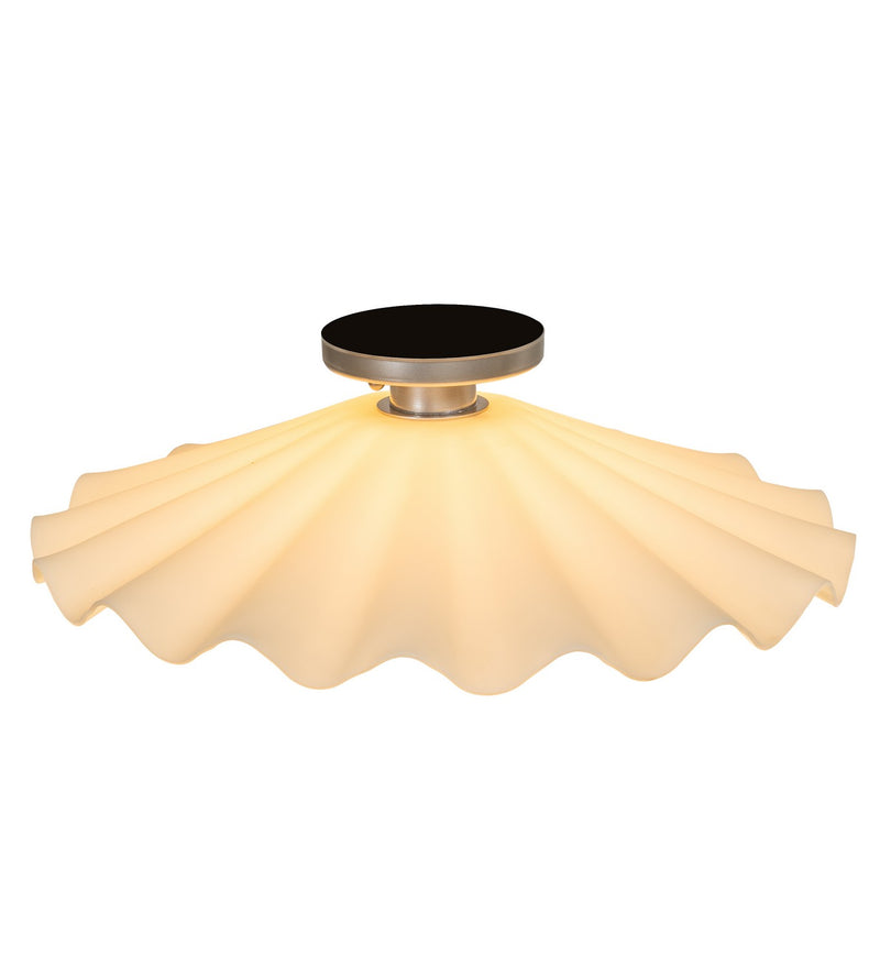 Meyda Tiffany 259995 One Light Flushmount, Brushed Nickel