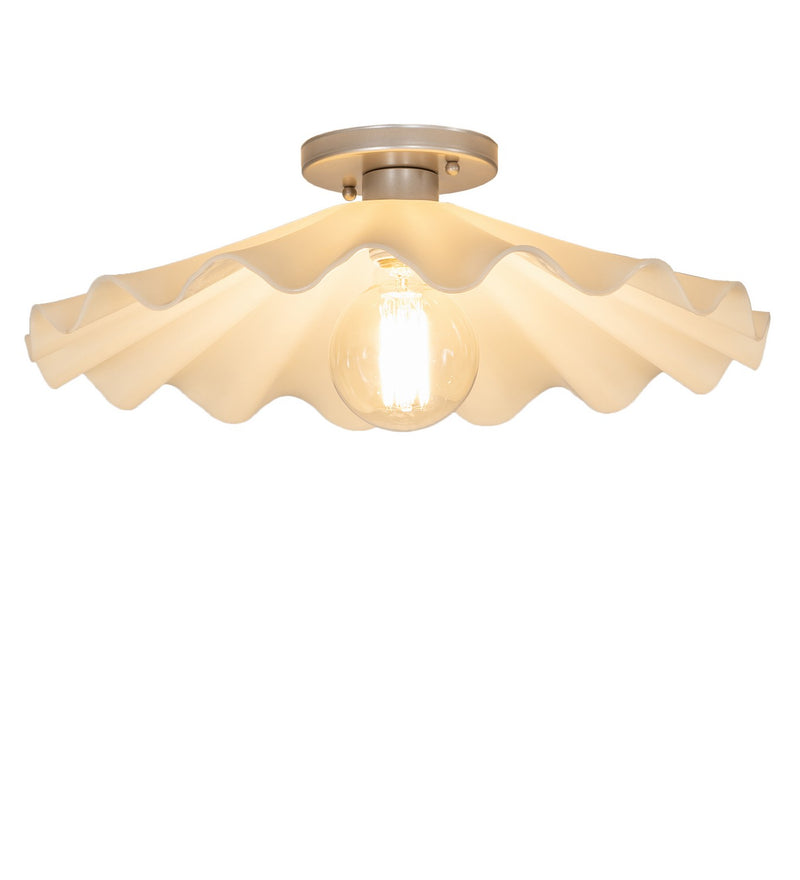 Meyda Tiffany 259995 One Light Flushmount, Brushed Nickel