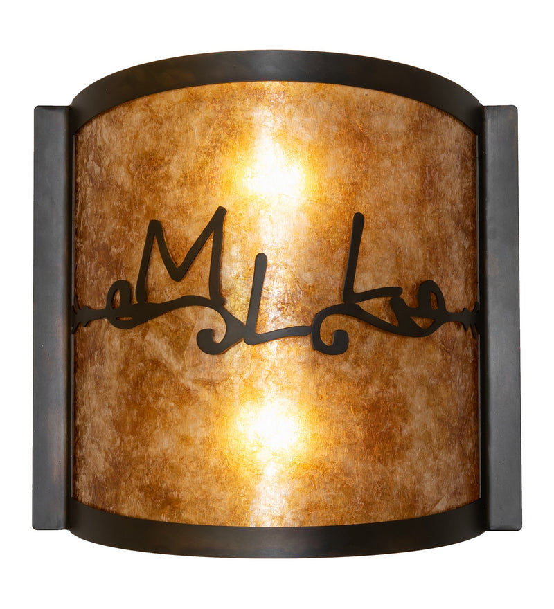 Meyda Tiffany 260052 Two Light Wall Sconce, Dark Burnished Antique Copper