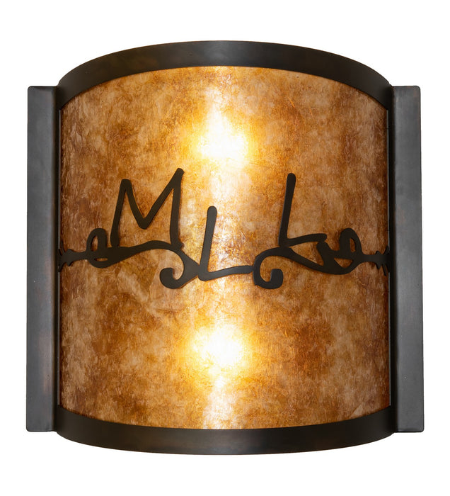 Meyda Tiffany 260052 Two Light Wall Sconce, Dark Burnished Antique Copper