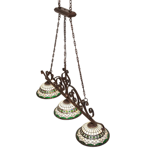 Meyda Tiffany 260055 Three Light Island Pendant, Mahogany Bronze