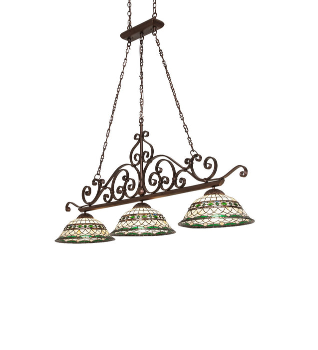 Meyda Tiffany 260055 Three Light Island Pendant, Mahogany Bronze