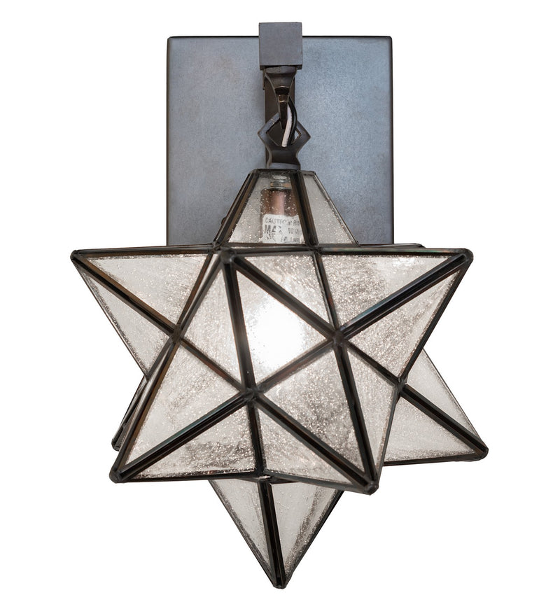 Meyda Tiffany 260405 One Light Wall Sconce, Black Metal