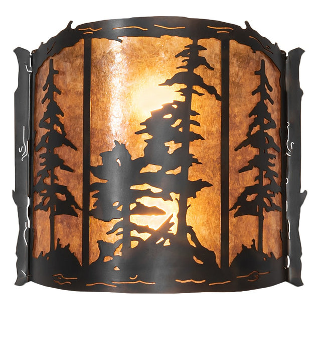 Meyda Tiffany 260562 Two Light Wall Sconce, Dark Burnished Antique Copper