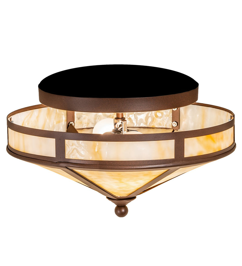 Meyda Tiffany 260817 Two Light Flushmount, Cafe Noir