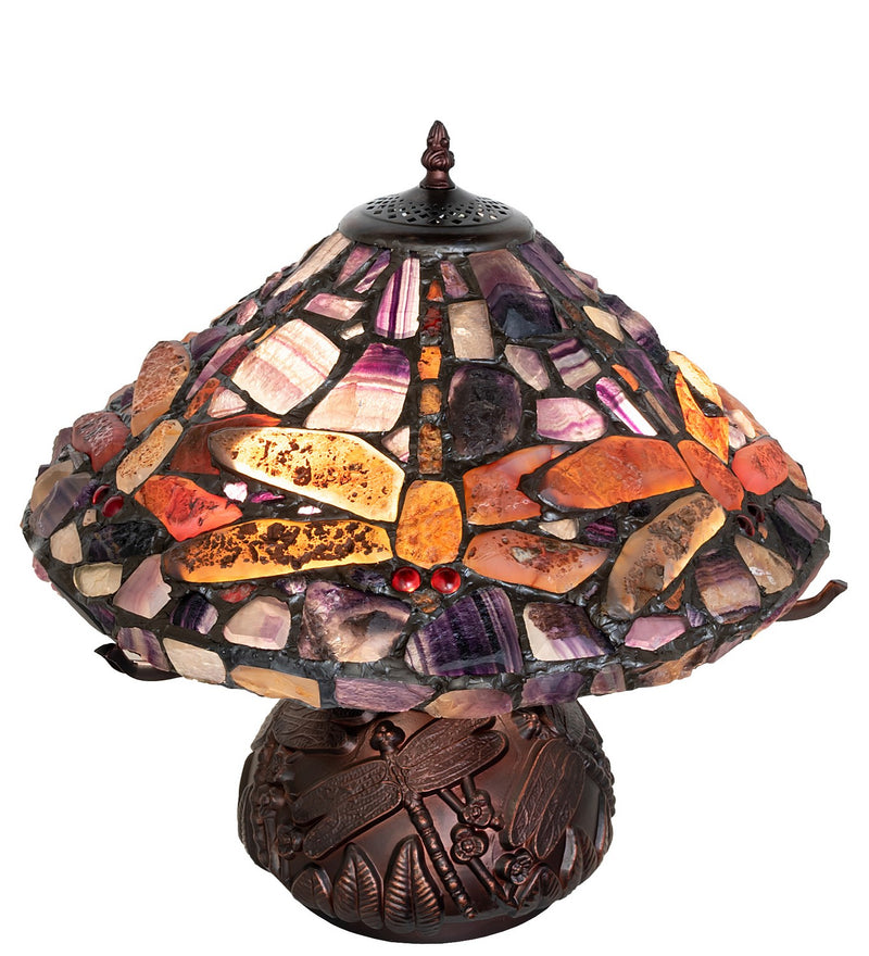 Meyda Tiffany 261252 Three Light Table Lamp, Mahogany Bronze