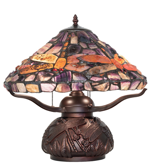 Meyda Tiffany 261252 Three Light Table Lamp, Mahogany Bronze