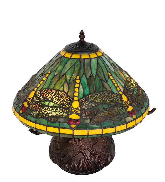 Meyda Tiffany 261256 Three Light Table Lamp, Mahogany Bronze