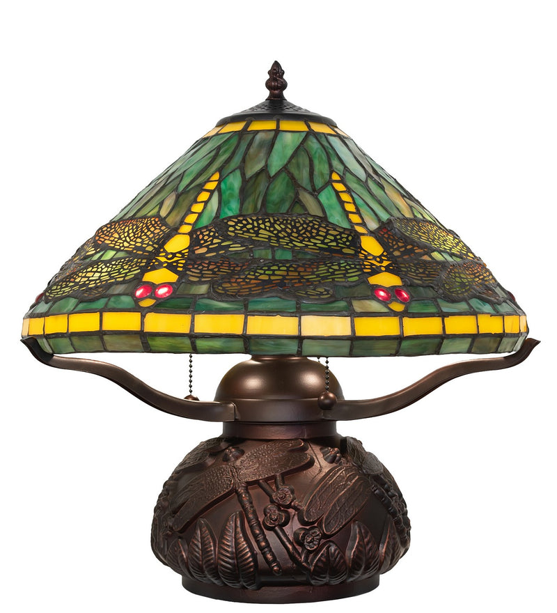 Meyda Tiffany 261256 Three Light Table Lamp, Mahogany Bronze