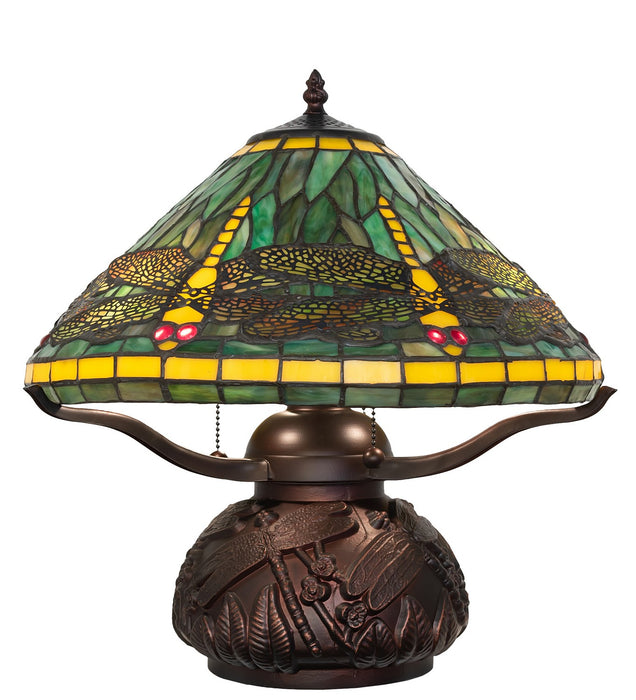 Meyda Tiffany 261256 Three Light Table Lamp, Mahogany Bronze