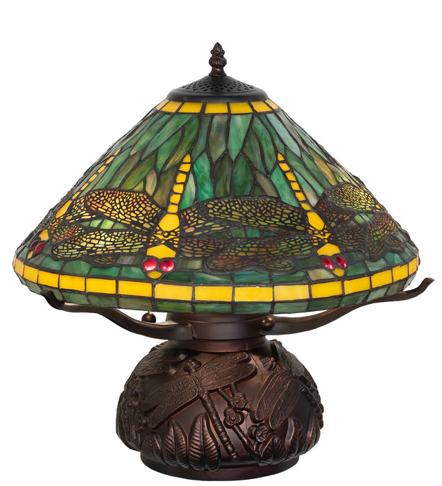 Meyda Tiffany 261256 Three Light Table Lamp, Mahogany Bronze