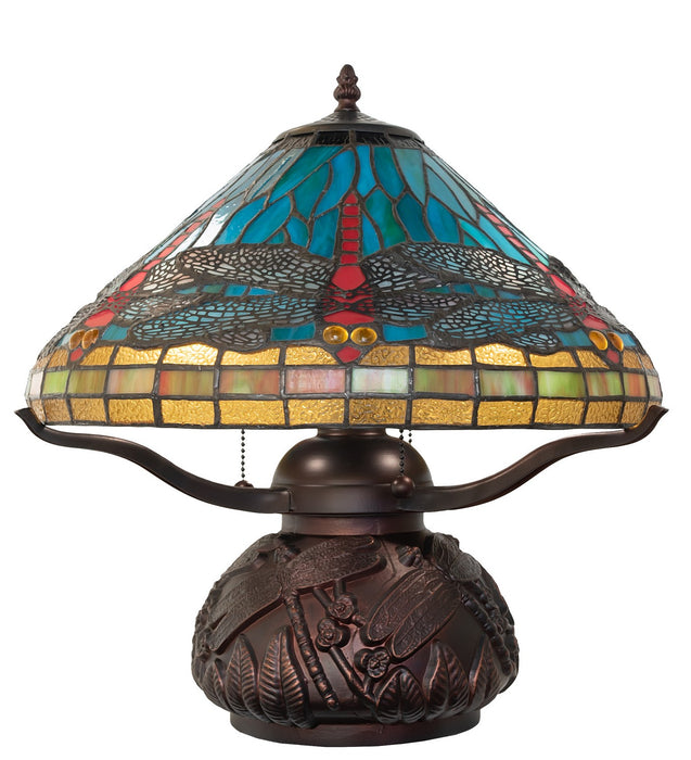 Meyda Tiffany 261259 Three Light Table Lamp, Mahogany Bronze