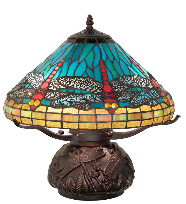 Meyda Tiffany 261259 Three Light Table Lamp, Mahogany Bronze