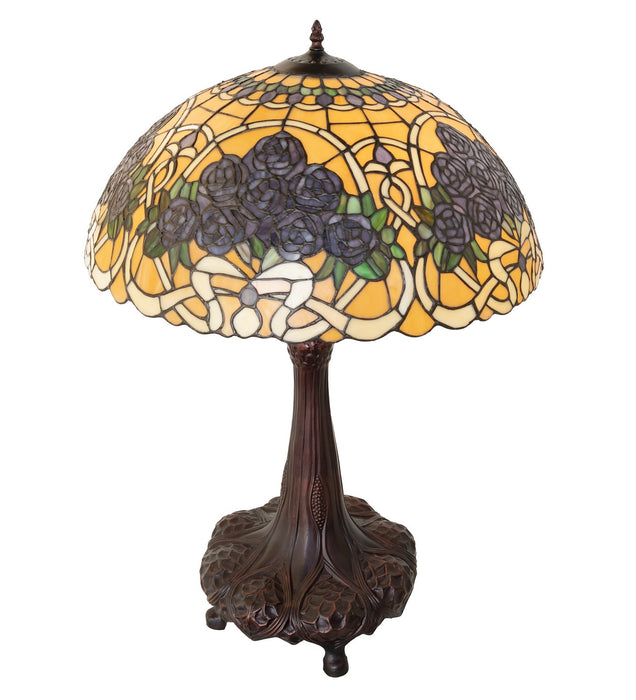 Meyda Tiffany 261315 Three Light Table Lamp, Mahogany Bronze
