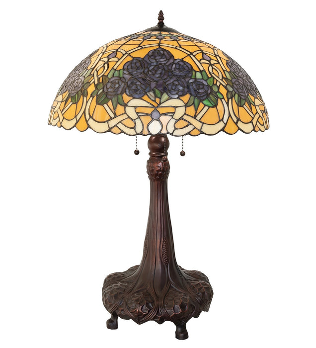 Meyda Tiffany 261315 Three Light Table Lamp, Mahogany Bronze