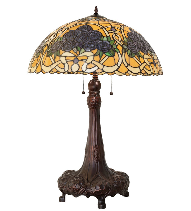 Meyda Tiffany 261315 Three Light Table Lamp, Mahogany Bronze