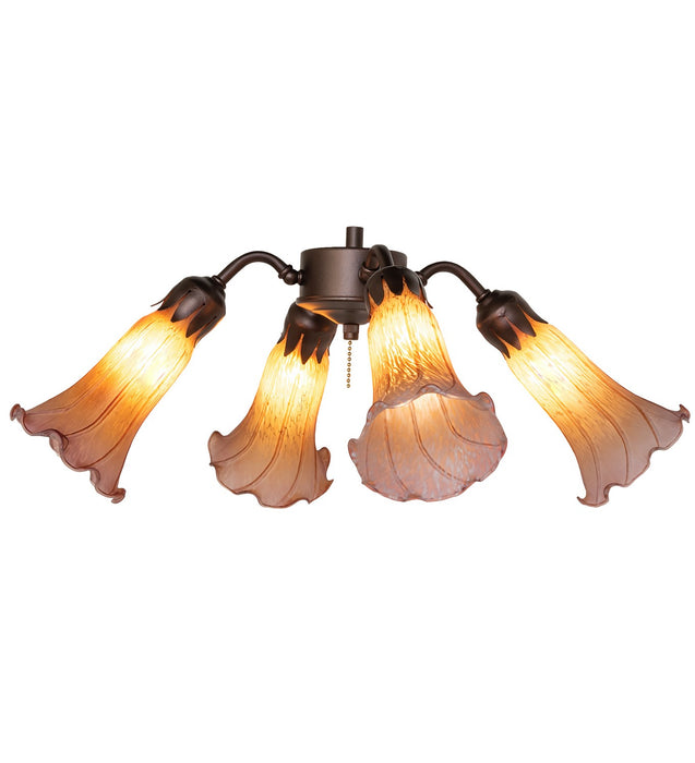 Meyda Tiffany 261506 Four Light Fan Light, Mahogany Bronze
