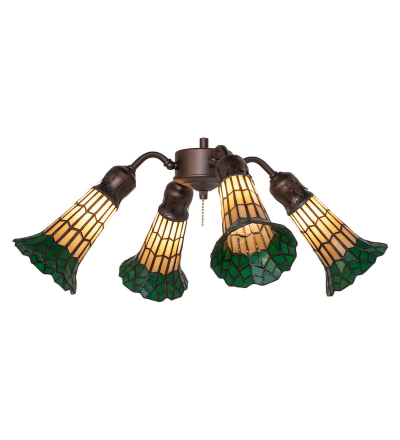 Meyda Tiffany 261513 Four Light Fan Light, Mahogany Bronze
