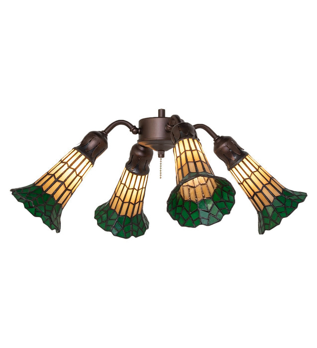 Meyda Tiffany 261513 Four Light Fan Light, Mahogany Bronze