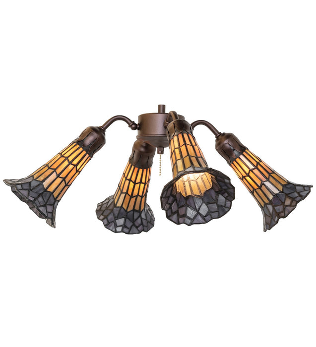 Meyda Tiffany 261515 Four Light Fan Light, Mahogany Bronze