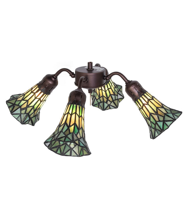 Meyda Tiffany 261516 Four Light Fan Light, Mahogany Bronze