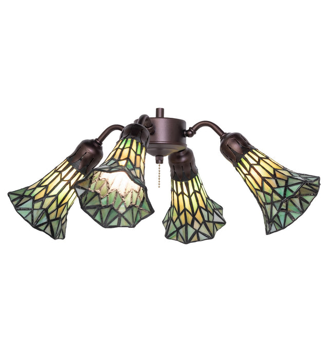 Meyda Tiffany 261516 Four Light Fan Light, Mahogany Bronze