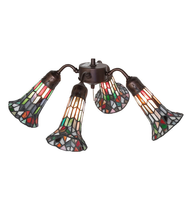 Meyda Tiffany 261521 Four Light Fan Light, Mahogany Bronze