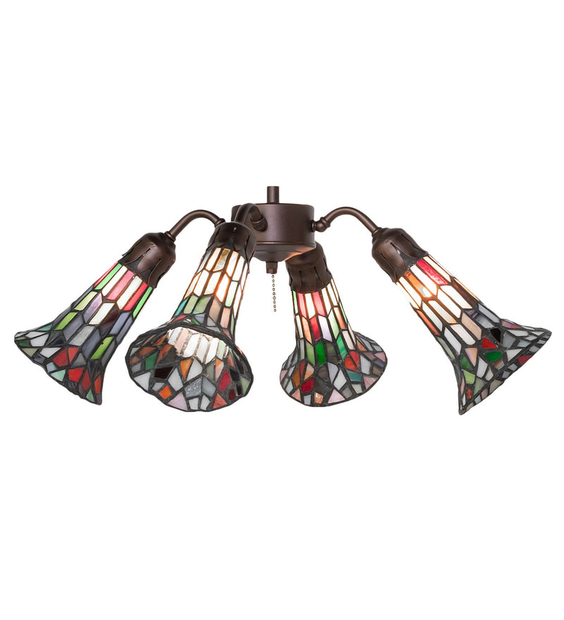 Meyda Tiffany 261521 Four Light Fan Light, Mahogany Bronze