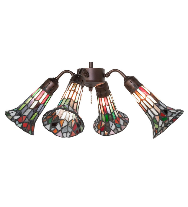 Meyda Tiffany 261521 Four Light Fan Light, Mahogany Bronze