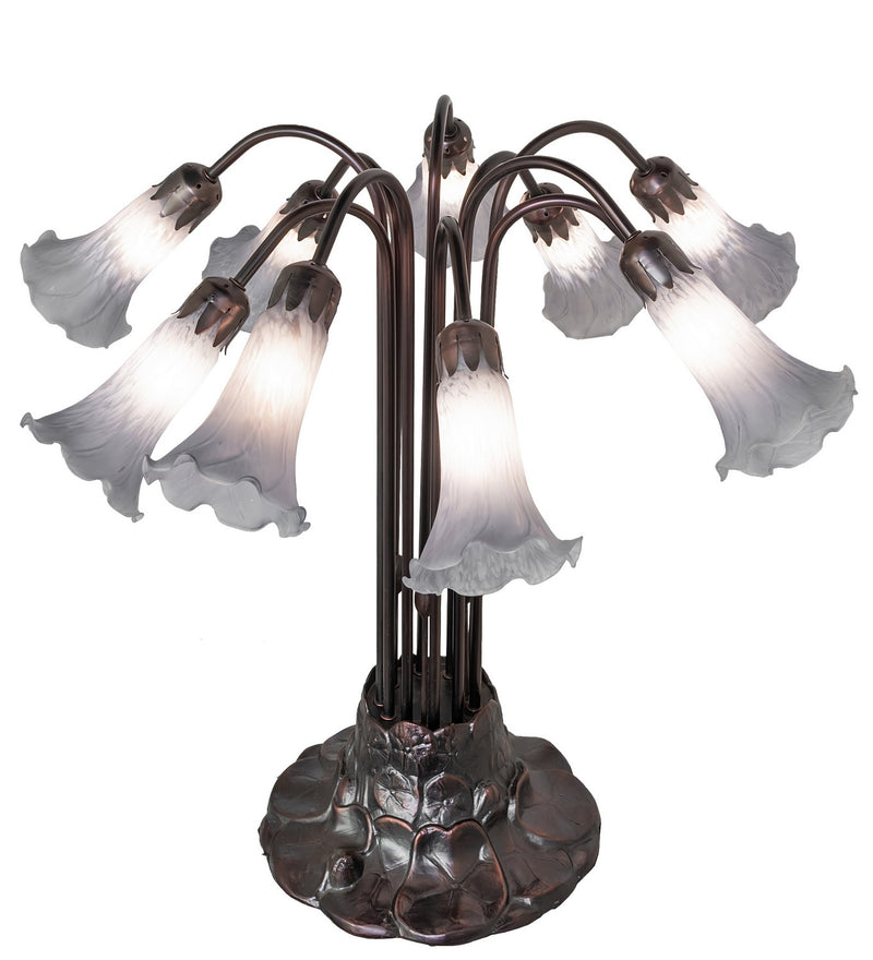 Meyda Tiffany 261665 Ten Light Table Lamp, Mahogany Bronze