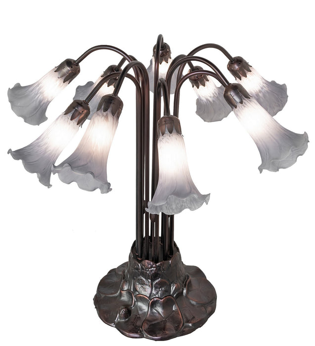 Meyda Tiffany 261665 Ten Light Table Lamp, Mahogany Bronze