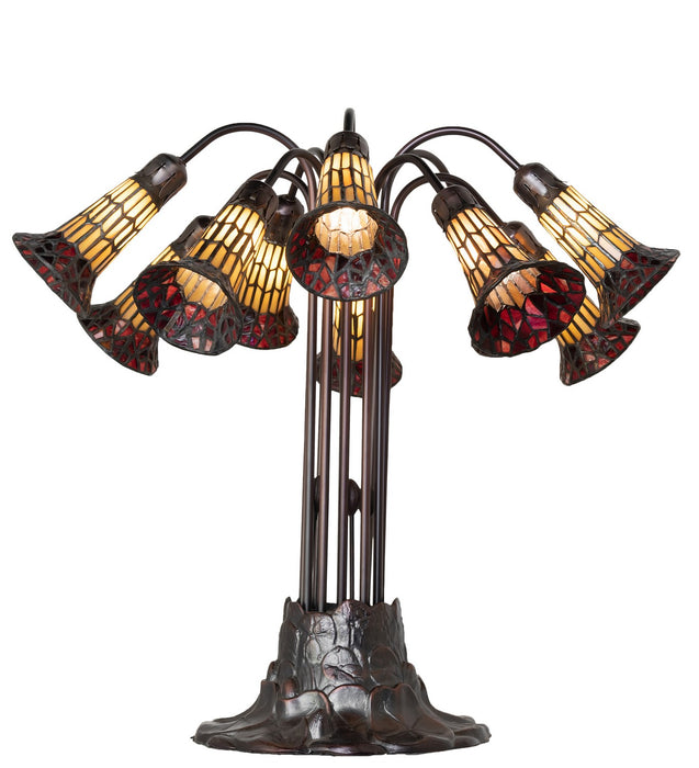 Meyda Tiffany 261667 Ten Light Table Lamp, Mahogany Bronze