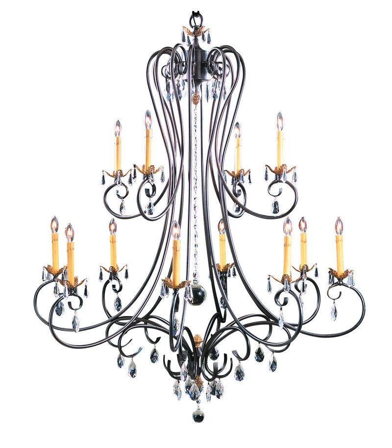 Framburg 9907 MB 12 Light Foyer Chandelier, Mahogany Bronze