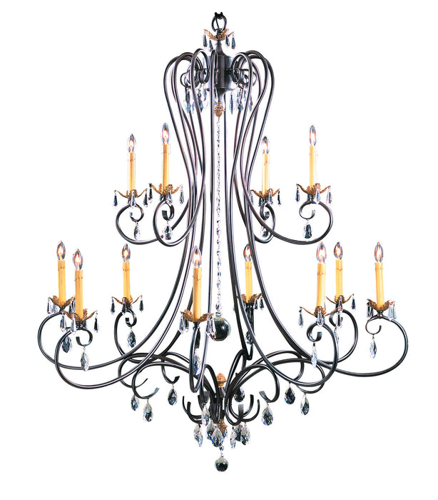 Framburg 9907 MB 12 Light Foyer Chandelier, Mahogany Bronze