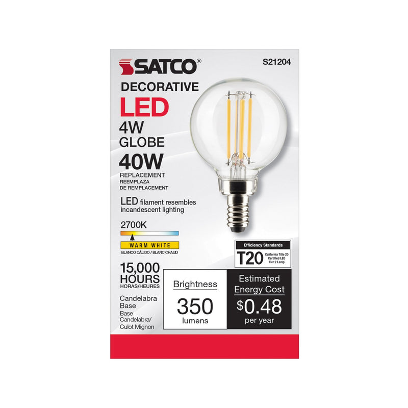 Satco S21204 Light Bulb, Clear