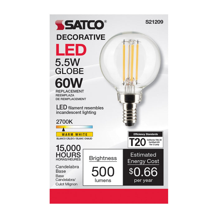 Satco S21209 Light Bulb, Clear