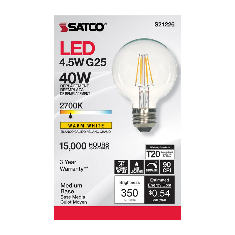 Satco S21226 Light Bulb, Clear