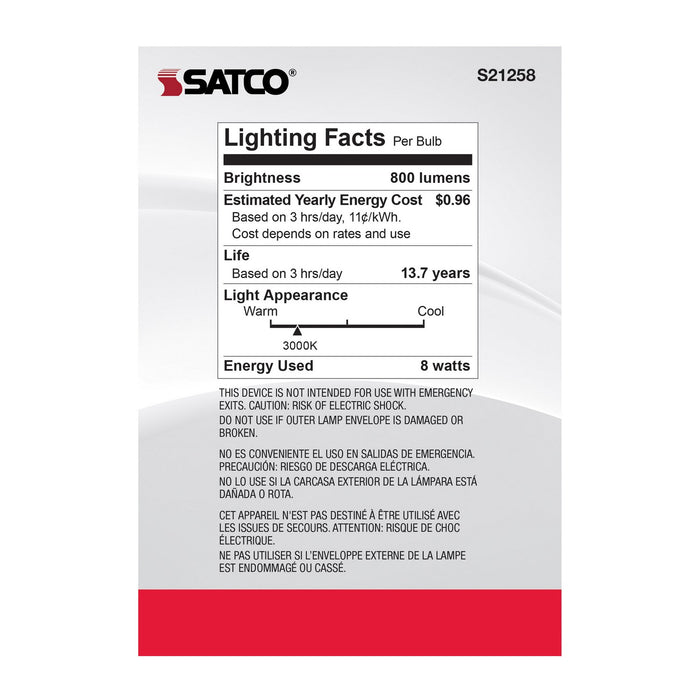 Satco S21258 Light Bulb, Clear