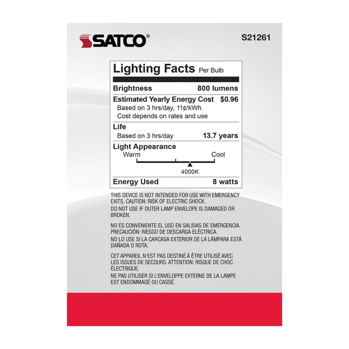 Satco S21261 Light Bulb, White
