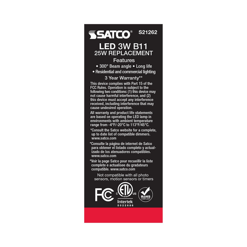 Satco S21262 Light Bulb, Clear