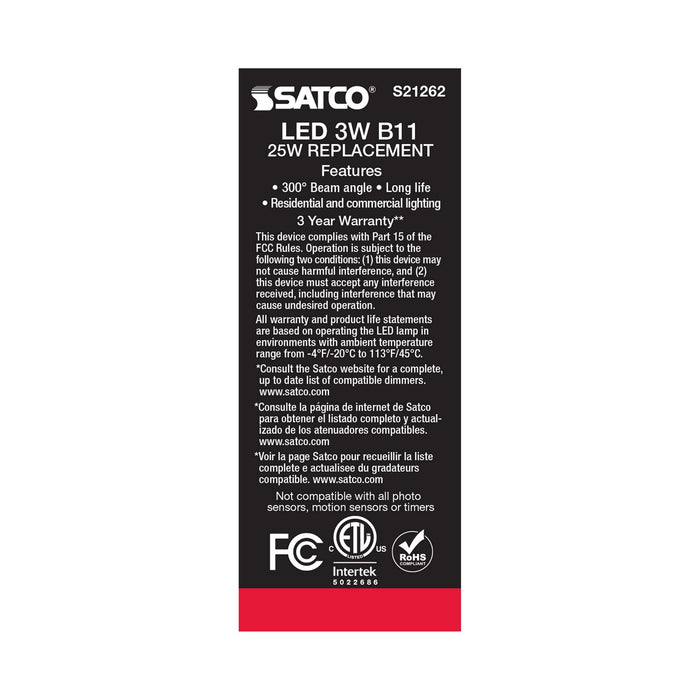 Satco S21262 Light Bulb, Clear