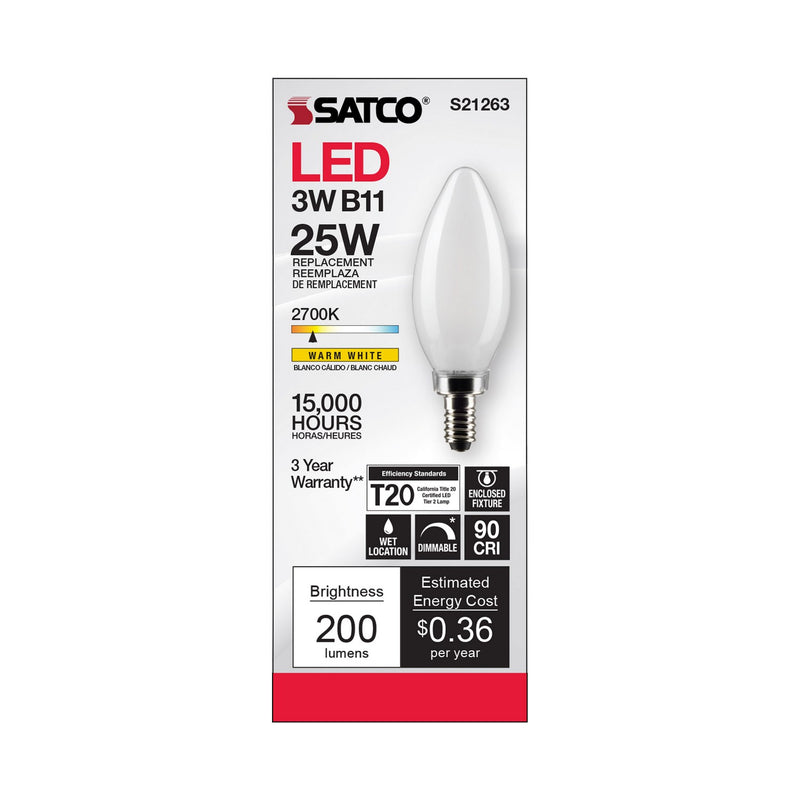 Satco S21263 Light Bulb, Frost
