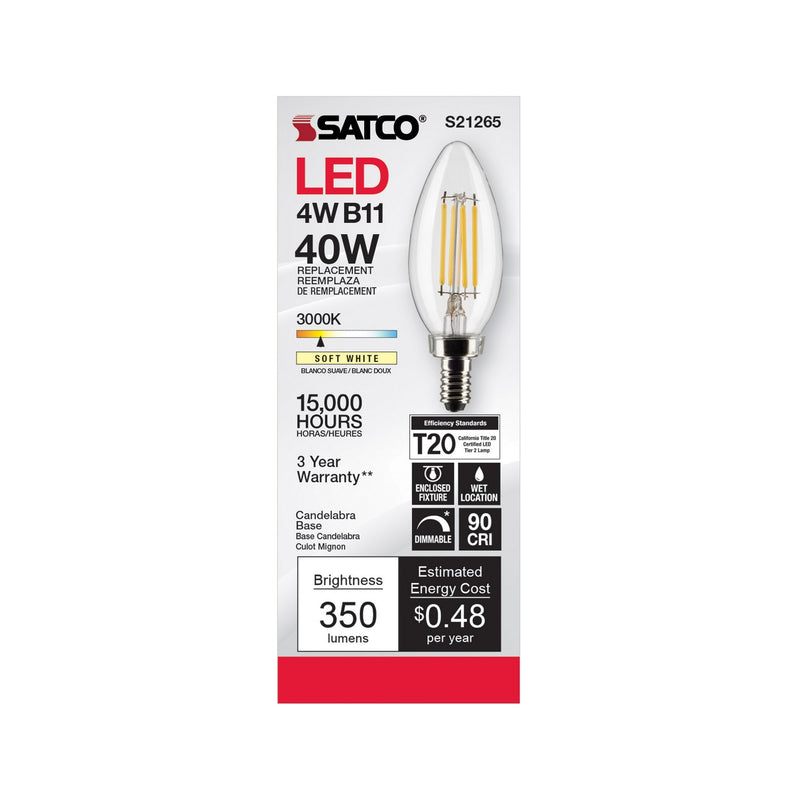 Satco S21265 Light Bulb, Clear